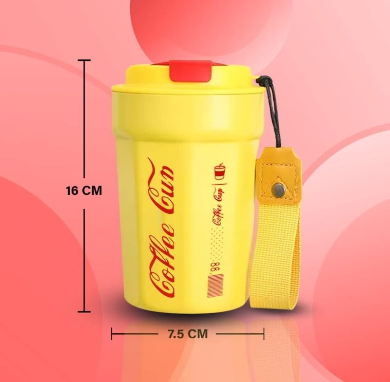 Coffee Mug, 304 Stainless Steel Vacuum Insulated Travel Mug with Leakproof Lid for Hot and Cold Drinks, Reusable Thermal Cup for Office, Car, Travel and Outdoor Activities, Yellow - image 3