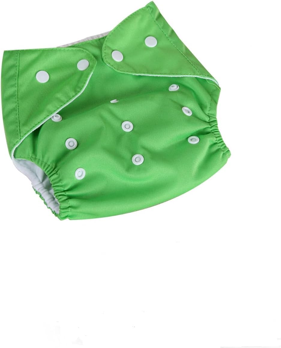 Baby Cloth Diapers Adjustable Reusable Cotton Pocket Nappies Washable Diaper for Babies Infants Toddlers Age 0 to 3 Years (Green) - image 1