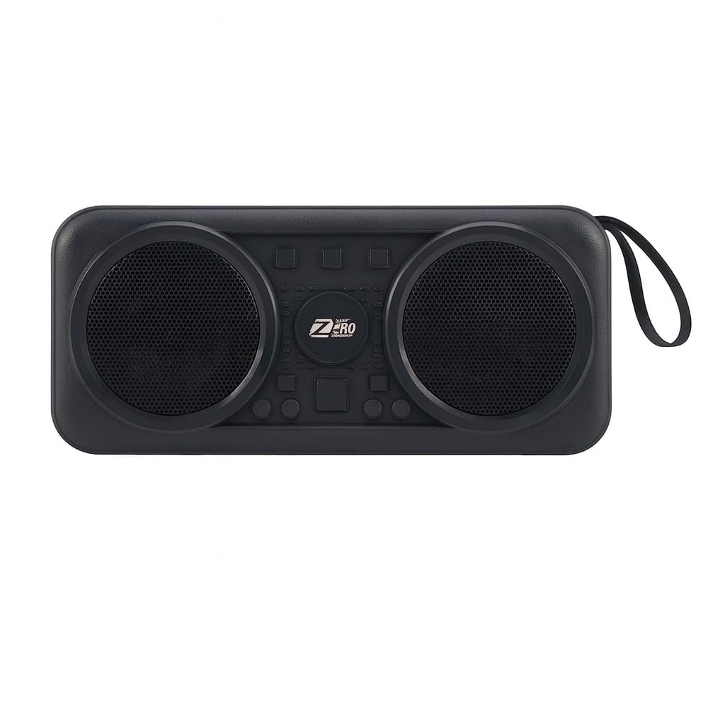 Bluetooth Speaker 5W, Portable Wireless Speaker with FM Radio, Flashlight, USB and TF Card Support, Mini Music Player with Carry Handle for Home, Travel and Outdoor Use, Z165, Black - image 1