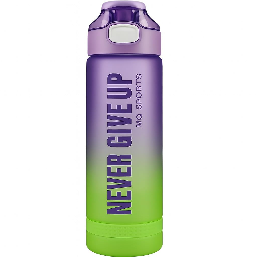 Water Bottle 1L, Vacuum Insulated Double-Wall Sports Bottle with Leakproof Lid and Carry Handle, BPA-Free Reusable Flask for Gym, School, Travel and Outdoor Activities, Purple & Green - image 1