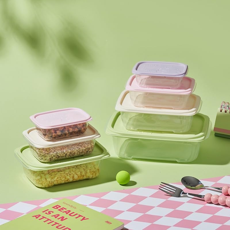 Food Storage Containers Set, 4-Piece Oval Fridge Boxes with Airtight Leak-Resistant Lids, Microwave-Safe for 3 Minutes, Easy-Clean Meal Prep Containers (Pink) - image 5