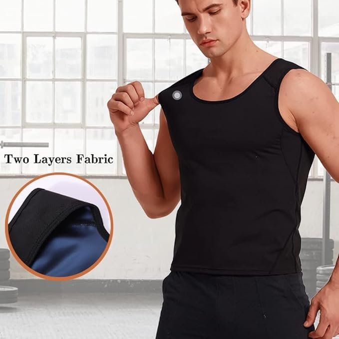Sauna Sweat Shirt for Men - Slim Body Shaper Weight Loss Gym Sweat Vest Quick Drying Lightweight Workout Training Top 2XL/3XL - image 8