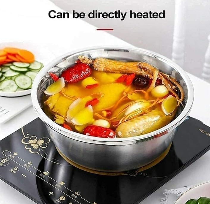 Stainless Steel Mixing Bowl 26cm with Strainer and Grater, 3-in-1 Colander Set for Washing Rice, Draining Pasta, Grating Cheese, Vegetables and Kitchen Prep - image 6