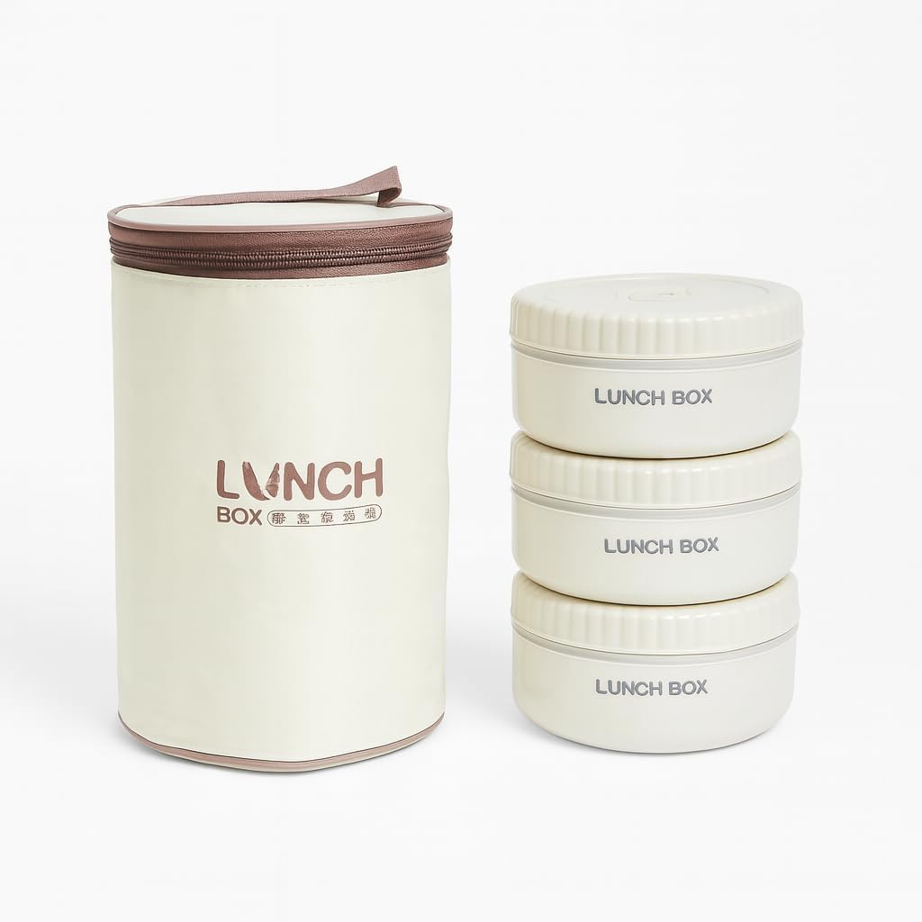 Lunch Box Set Stainless Steel Thermal Bento, 3 Pcs Stackable Leakproof Food Container with Insulated Bag for School, Work, Travel and Picnic, 200ml/200ml/400ml, HH-46 - image 1