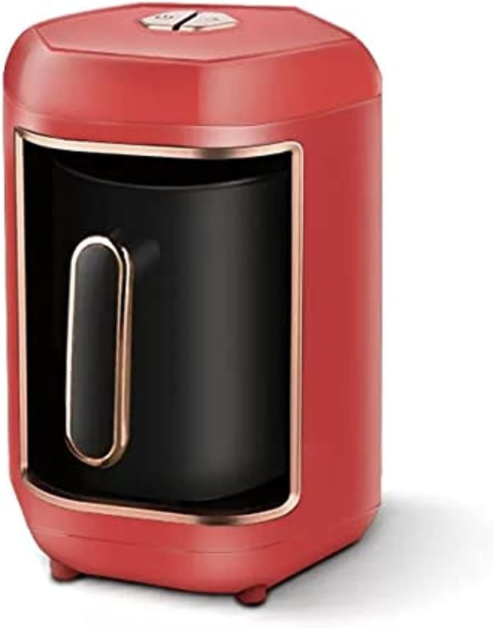 Turkish Coffee Machine 600W Electric Maker, 1-4 Cup Pot Overflow Sensor Auto Shut-Off Safety for Home Office Travel CM-1027 (Red) - image 1