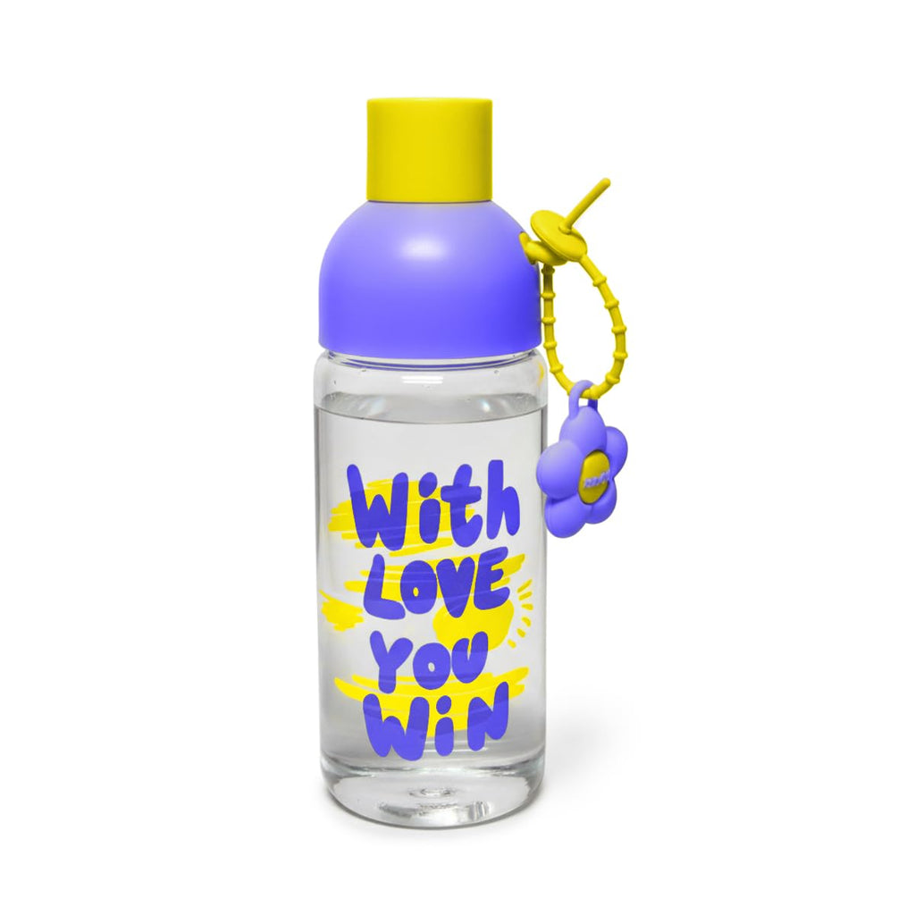 Water Bottle 450 ml, Glass Infuser Bottle with Removable Strainer, BPA-Free Leakproof Lid and Easy-Grip Design for Tea, Fruit Water, Office and Travel, GG-2538 (Yellow, Purple) - image 1