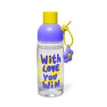 Water Bottle 450 ml, Glass Infuser Bottle with Removable Strainer, BPA-Free Leakproof Lid and Easy-Grip Design for Tea, Fruit Water, Office and Travel, GG-2538 (Yellow, Purple) - image 1