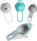 Egg Separator Set, 3-Piece Plastic Egg Yolk and White Divider with Strainer and Funnel for Baking, Cooking, Omelettes and Desserts, (Grey, Light Blue and White) - image 1