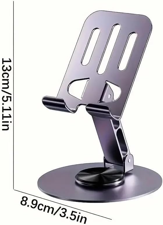 Phone Stand Adjustable 360° Rotating Desk Holder, Foldable Metal Mobile Stand with Secure Grip, Portable Universal Phone Holder for Smartphone and Tablet, ZM-0116 (Purple) - image 4