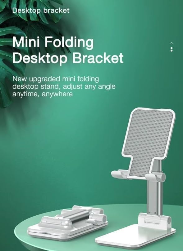 Phone Stand for Desk, Foldable Adjustable Mobile Holder for Smartphones and Tablets, Universal Hands-Free Desktop Stand for Video Calls, Watching, Reading and Work, Green - image 2