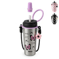 Travel Mug 720ml with Straw Lid and Handle, Stainless Steel Vacuum Insulated Tumbler with Shoulder Strap, Removable Filter and Leakproof BPA-Free Lid, F-1547 (Grey) - image 1