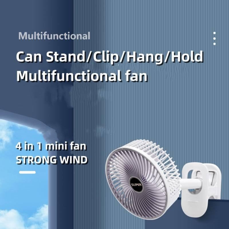 Desk Fan USB Mini Clip-On and Handheld Portable Fan, 1-Speed Quiet 360° Rotating Desktop Cooling Fan for Home, Office and Travel, F-325 - image 2