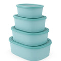 Food Storage Containers 4 Pcs Serving Bowl Set with Lids, Microwave and Freezer Safe, Leak-Proof Tableware Bowls for Prep Mix and Store (Green) - image 1