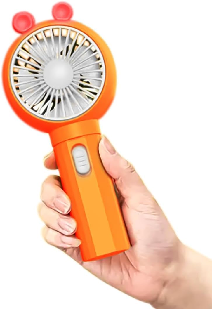 Portable Fan with Phone Stand, Rechargeable Mini USB Handheld and Desk Fan, 0.6W 1-Speed Compact Personal Cooling for Home, Office and Travel, HK59-1B (Orange) - image 1
