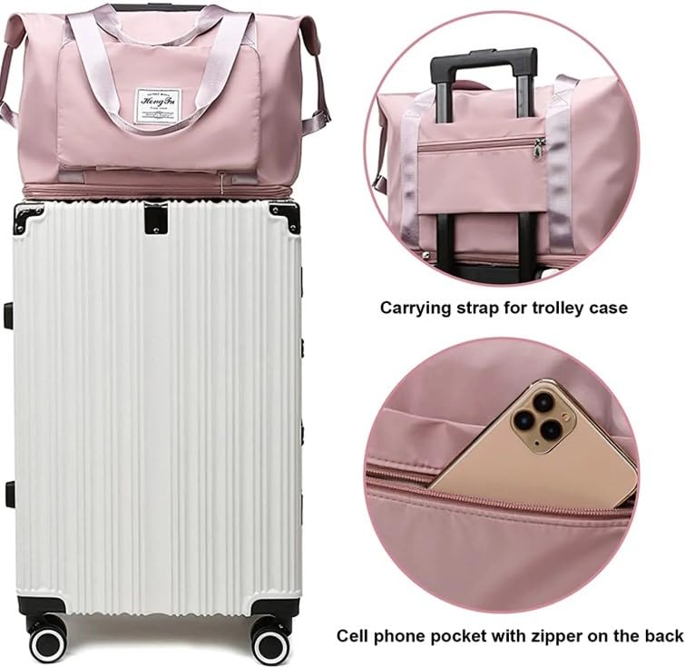 Travel Bag Foldable, bags for women, bags travel, Gym Bag, Large Capacity Waterproof Gym and Sports Bag with Handle (Black) - image 4