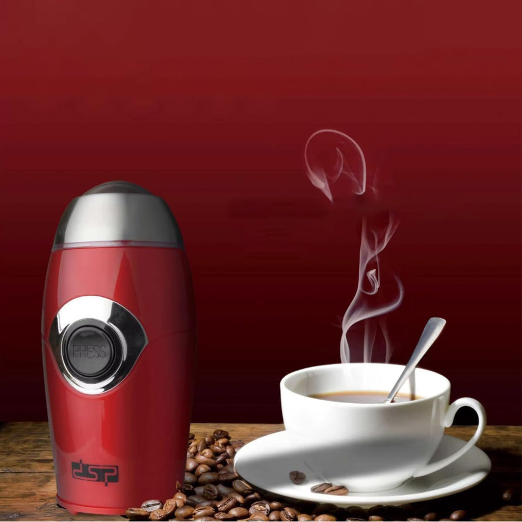 Coffee Grinder 200W, Electric Bean and Spice Grinder with 50g Stainless Steel Bowl and Blades, Pure Copper Motor and Safety Lid for Coffee, Nuts and Herbs, KA3002 (Red) - image 6