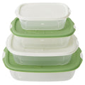 Food Storage Containers Set, 4 Piece Round Refrigerator Boxes with Airtight Lids, Leakproof, Microwave Safe 3 Minutes, Easy Clean for Vegetables, Fruit and Leftovers (Green) - image 1