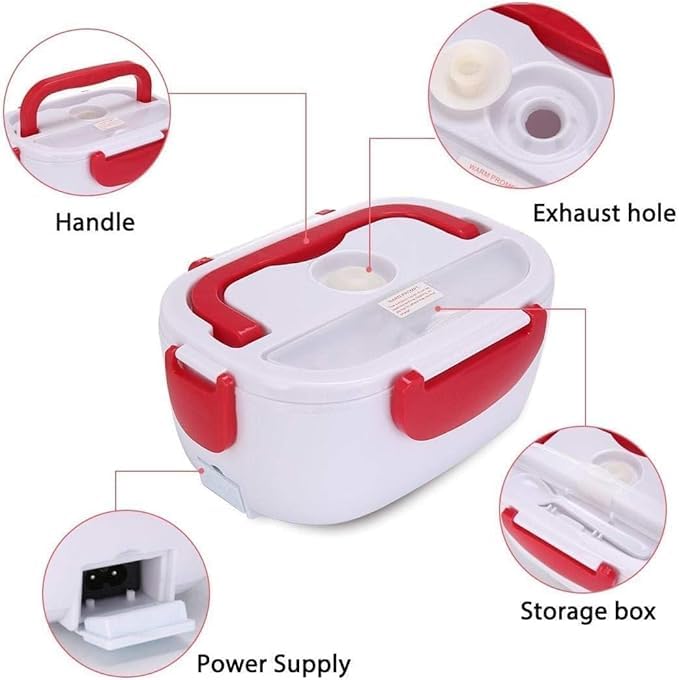 Lunch Box Electric Heating 1.05L – 40W Portable Food Warmer with 4-Side Lock, Multi-Use Hot Food Container for Car, Office, Home & Travel, YS-001 (Green) - image 5
