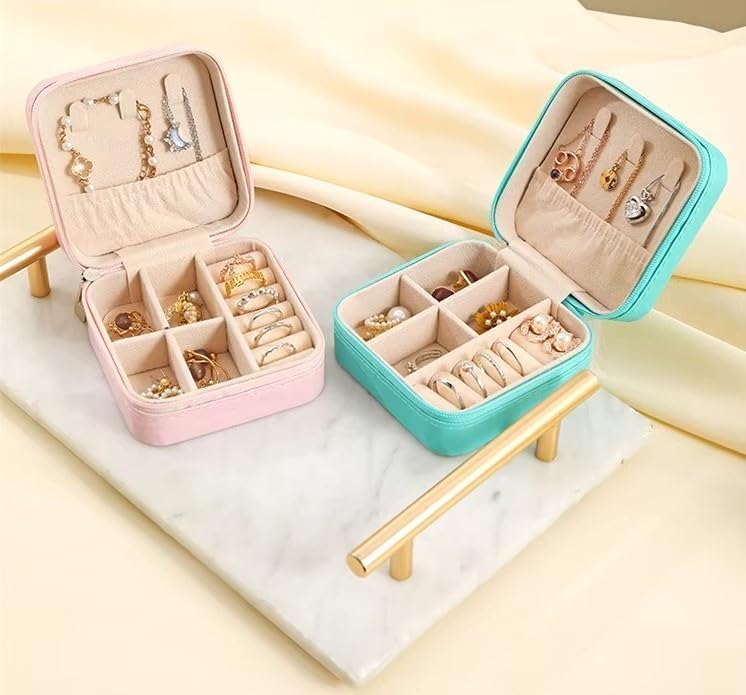 Jewelry Box Organizer, Portable Mini Travel Case with Multi-Compartment Storage for Rings, Earrings, Necklaces and Bracelets (Black) - image 8