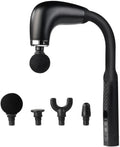 Massage Gun, Handheld Percussion Body and Muscle Massager with Low Noise Vibration, 9 Modes, 4 Interchangeable Heads, Round Flat Dual Arrow, Portable (Black) - image 1