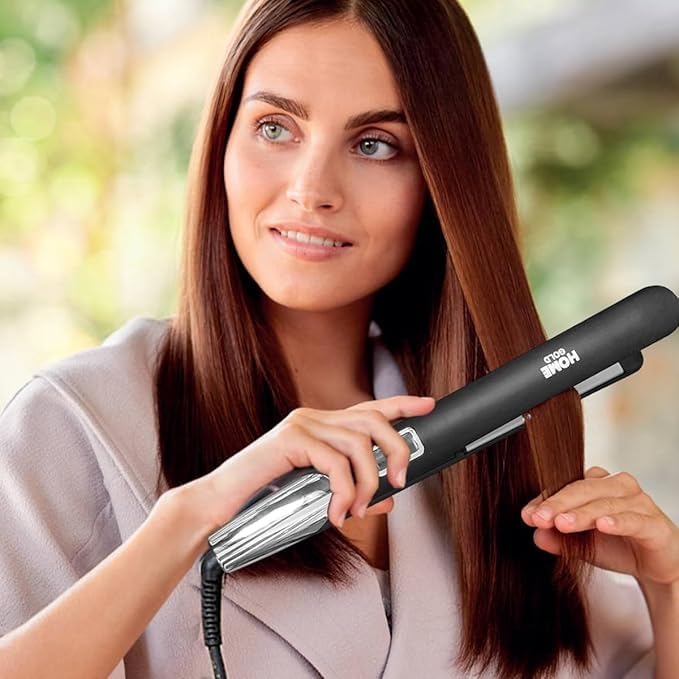 Hair Straightener 35W, Ceramic Tourmaline Flat Iron with Fast Heating and 360° Swivel Cord for Curly and Straight Hair (Black) - image 7