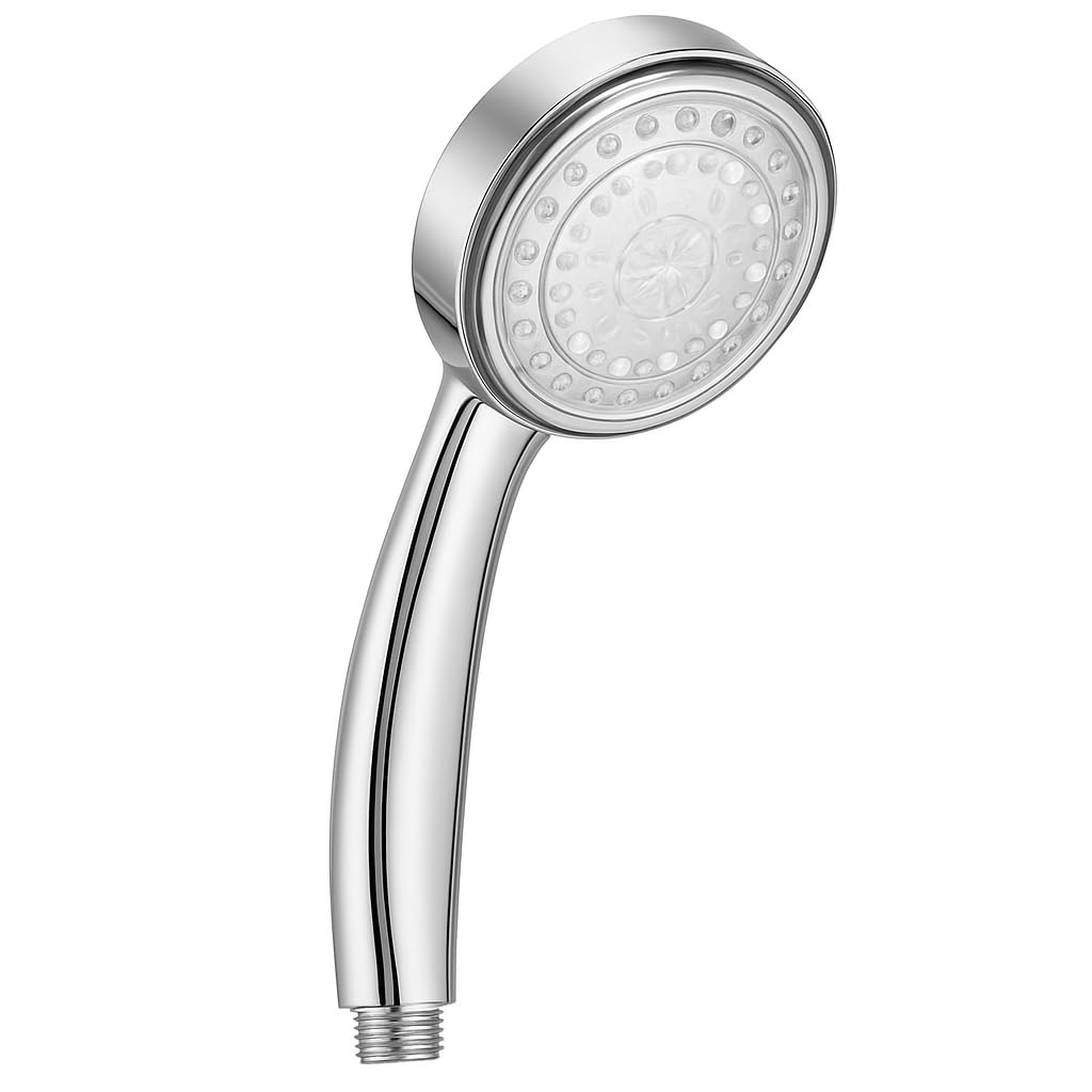 LED Shower Head Handheld Water Saving Color Changing with Filter, Hydro Powered Lights No Batteries for Bathroom Hand Shower - image 1