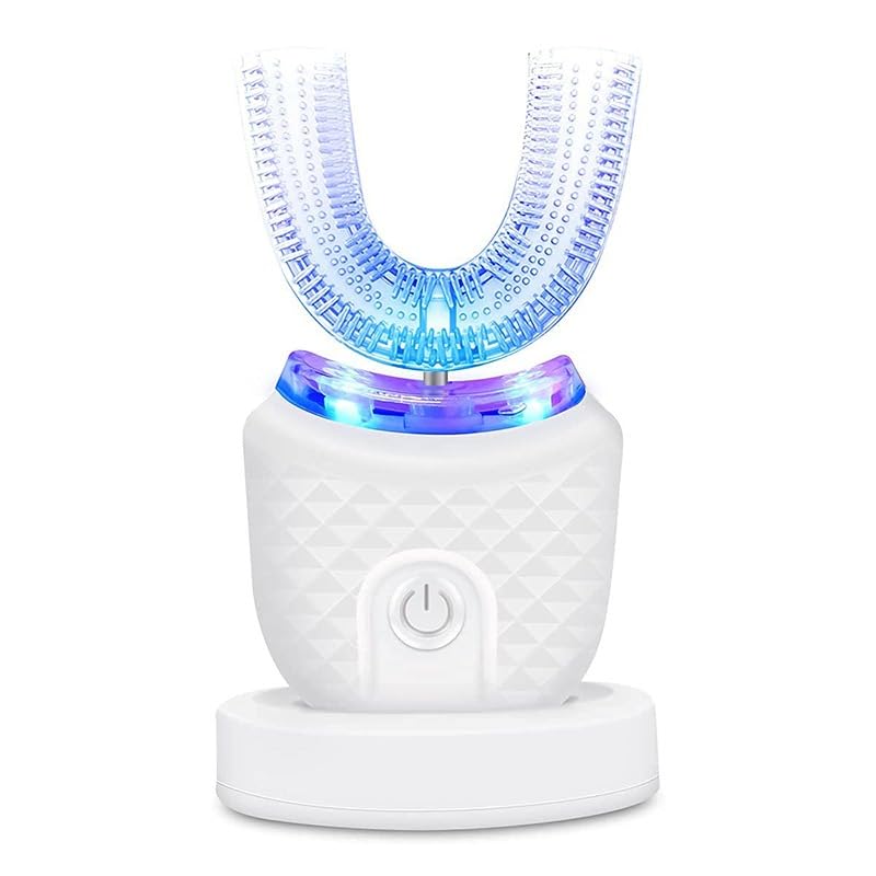 Toothbrush U-Shaped Automatic for Adults, 4 Cleaning Modes, 360° Mouthpiece, Ultrasonic Vibration, IPX7 Waterproof Oral Care Device, MY-116 (White) - image 1