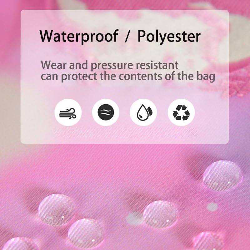 School Backpack, Cute Large Capacity Wear-Resistant Breathable Nylon Bag, Lightweight for Kids Teens Boys and Girls (Pink) - image 2