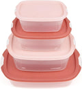 Food Storage Container Set, 4 Pcs Refrigerator Crisper Boxes with Airtight Lids, Leak Proof, Microwave Safe for 3 Minutes, Easy to Clean, Oval Food Grade for Vegetables and Fruit (Pink) - image 1