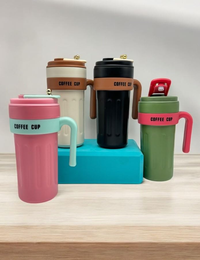 Travel Mug 650ml, Stainless Steel Insulated Coffee Mug With Temperature Display, Leak-Proof Lid and Handle, Thermal Cup for Hot and Cold Drinks (Green) - image 2