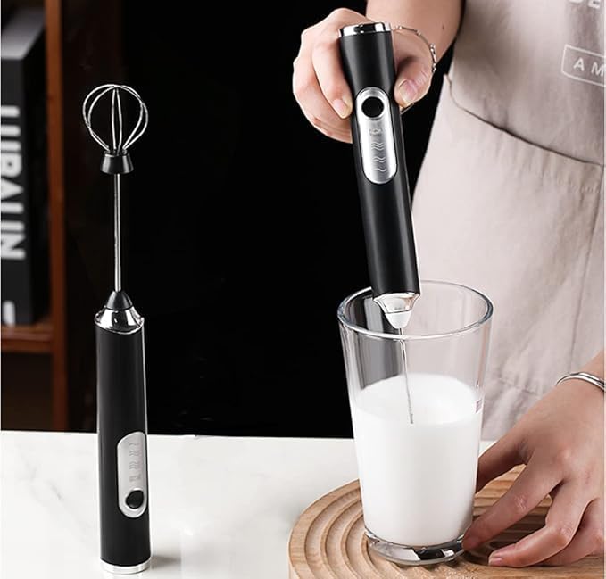Milk Frother Handheld, USB Rechargeable Electric Whisk with 3 Speeds, Stainless Steel Coffee Foamer and Egg Beater for Latte, Cappuccino and Hot Chocolate, Black - image 5