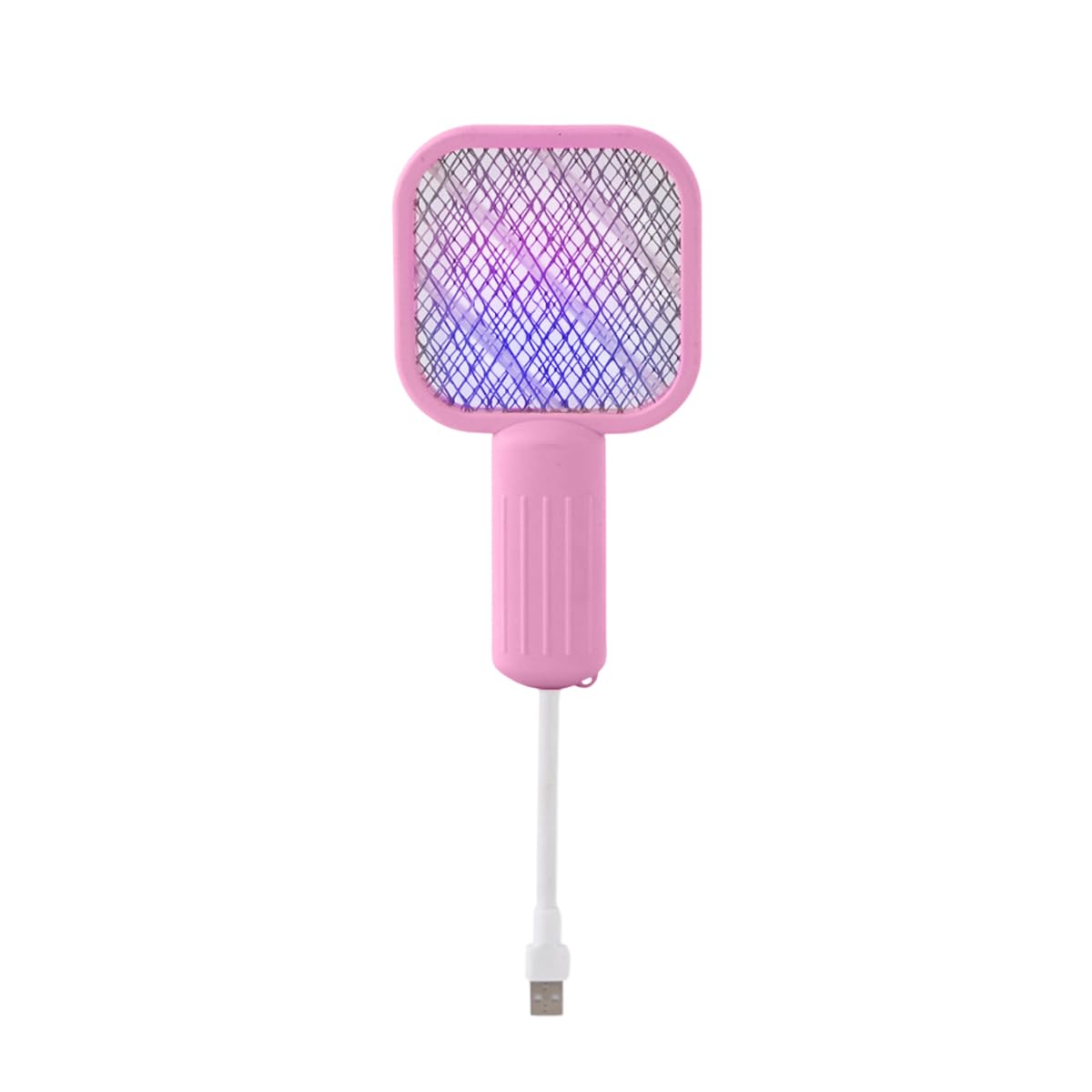 Electric Mosquito Swatter, 2-in-1 Mini Bug Zapper Racket and Automatic Attraction Lamp for Mosquitoes, Flies and Flying Insects, Compact Corded Design, Pink - image 1