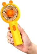 Portable Fan, USB Rechargeable Handheld Mini Desk Fan with Phone Stand, Quiet 0.6W 1-Speed Personal Cooling Fan for Office, Home and Travel, HK59-1B, (Yellow) - image 1