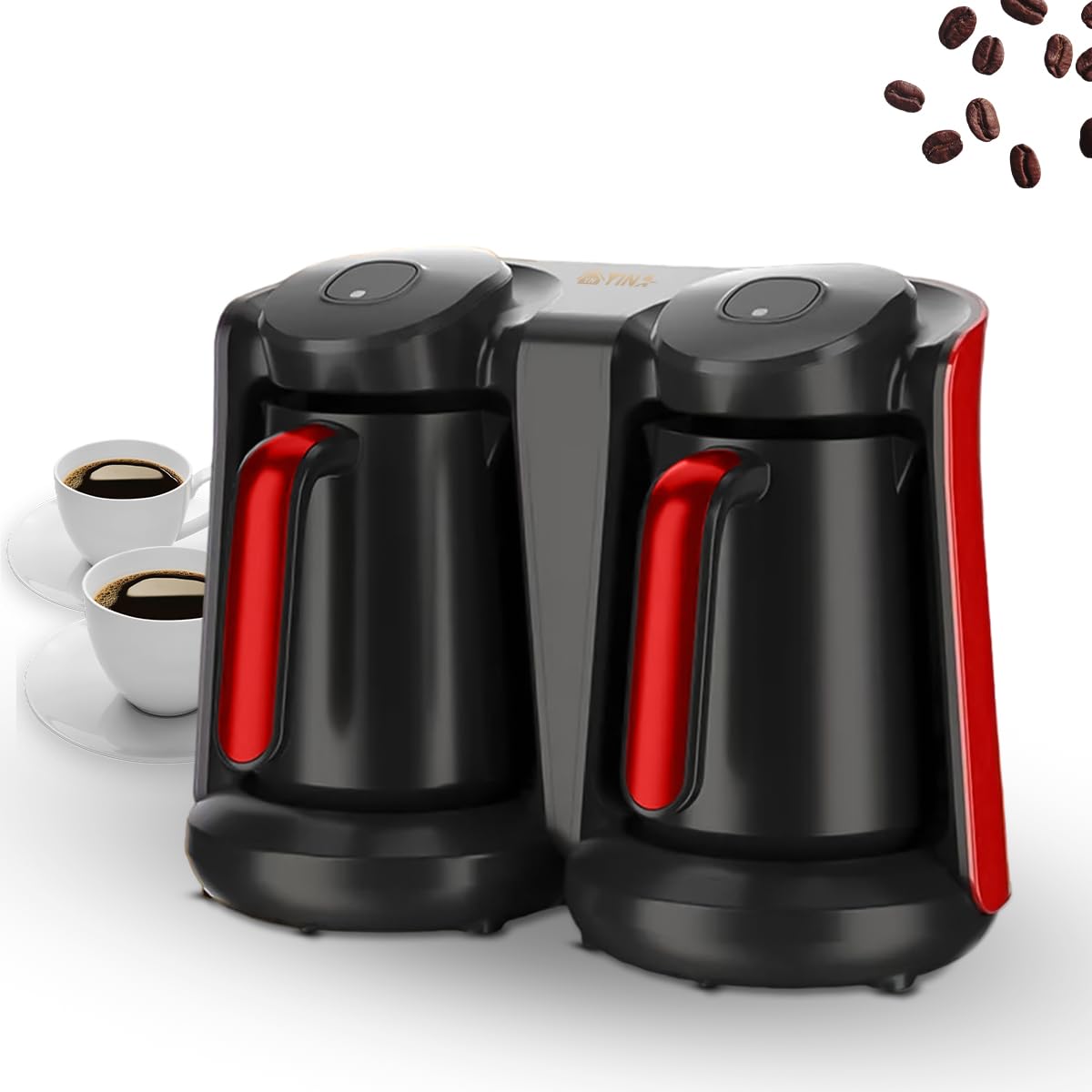 hanso Turkish coffee maker, Coffee Machine, electric turkish coffee maker, Premium Turkish Coffee Maker: 900W, Anti-Overflow Sensor, 1-12 Cups, Safety System (Red) - image 1