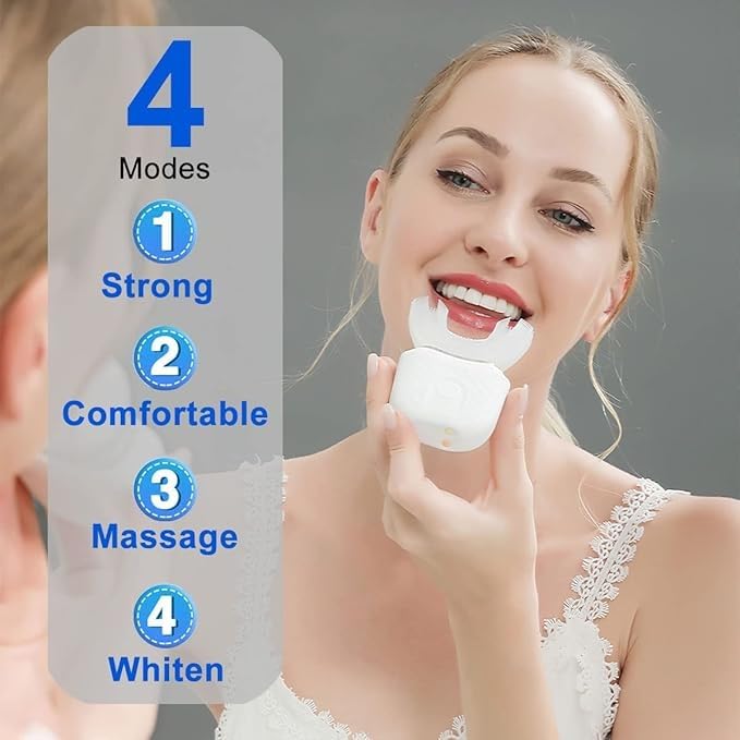 Electric Toothbrush U Shaped, Automatic Ultrasonic Toothbrush for Adults with 4 Modes, 360° Whole Mouth Cleaning and IPX7 Waterproof Design, MY-116 (Pink) - image 2