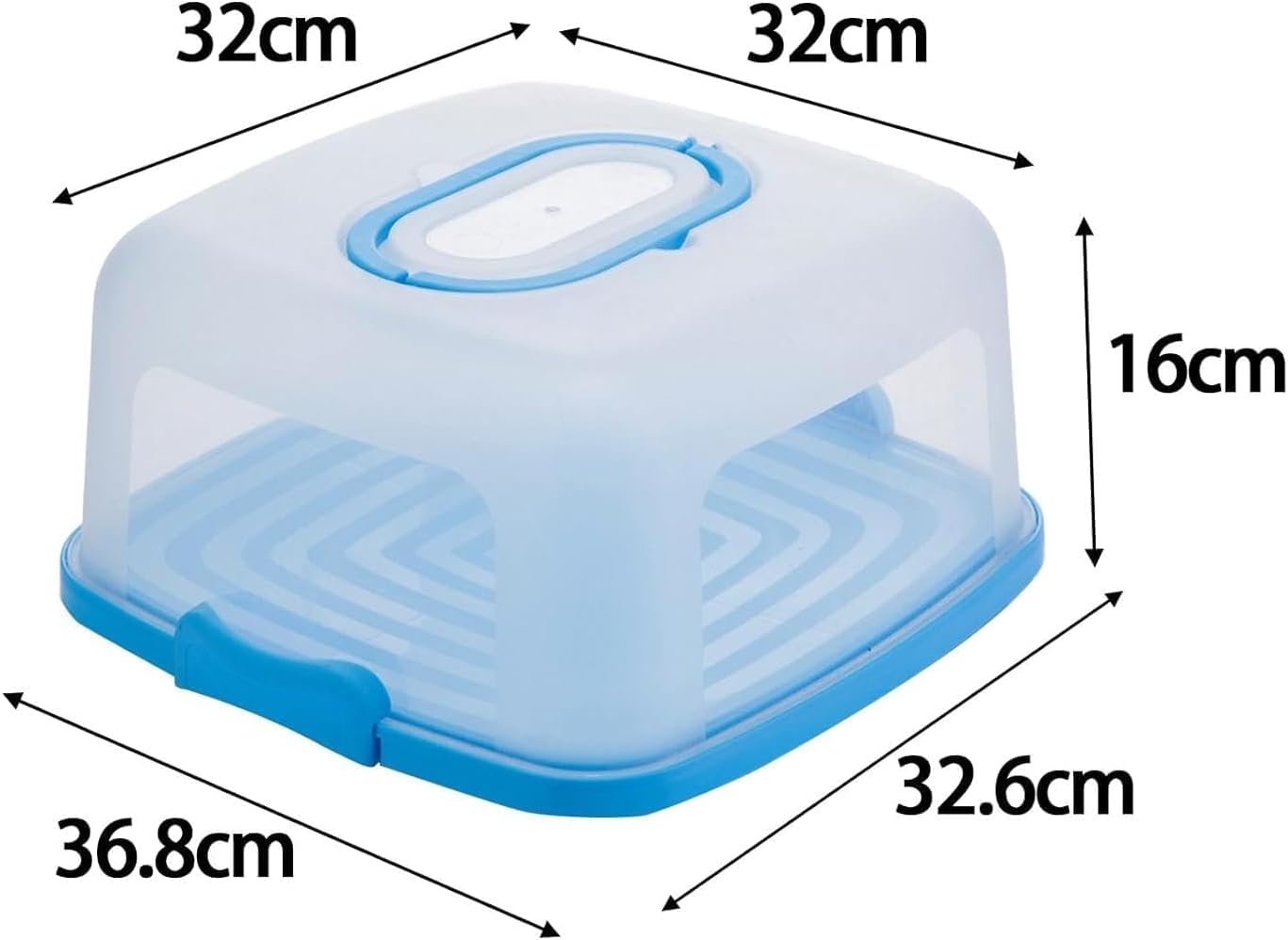 Cake Carrier Box Square with Lid and Handle Storage Container for Cupcakes Pastries Food-Safe Leakproof BPA-Free for Parties Picnics Events Blue - image 3
