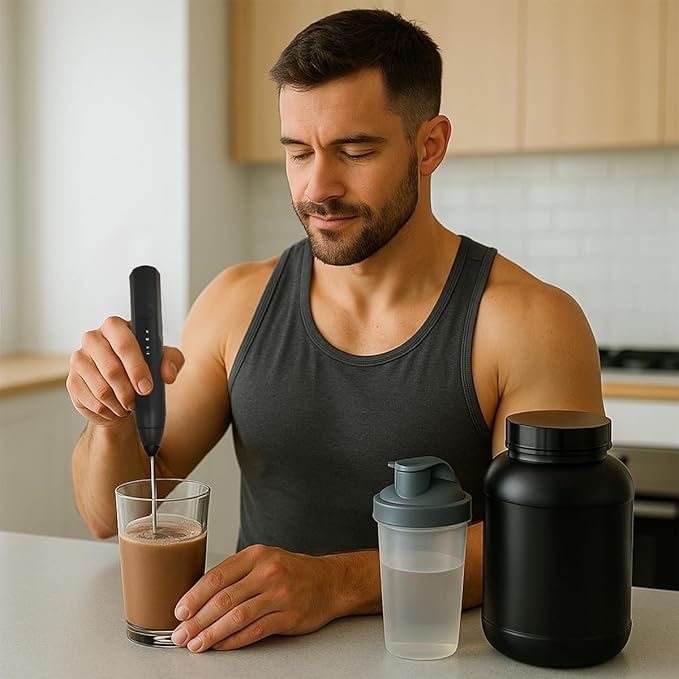 Milk Frother Handheld, USB Rechargeable 3-Speed Electric Whisk with Stainless Steel Mixer for Latte, Cappuccino, Hot Chocolate, Coffee and Egg Mixing (Black) - image 7