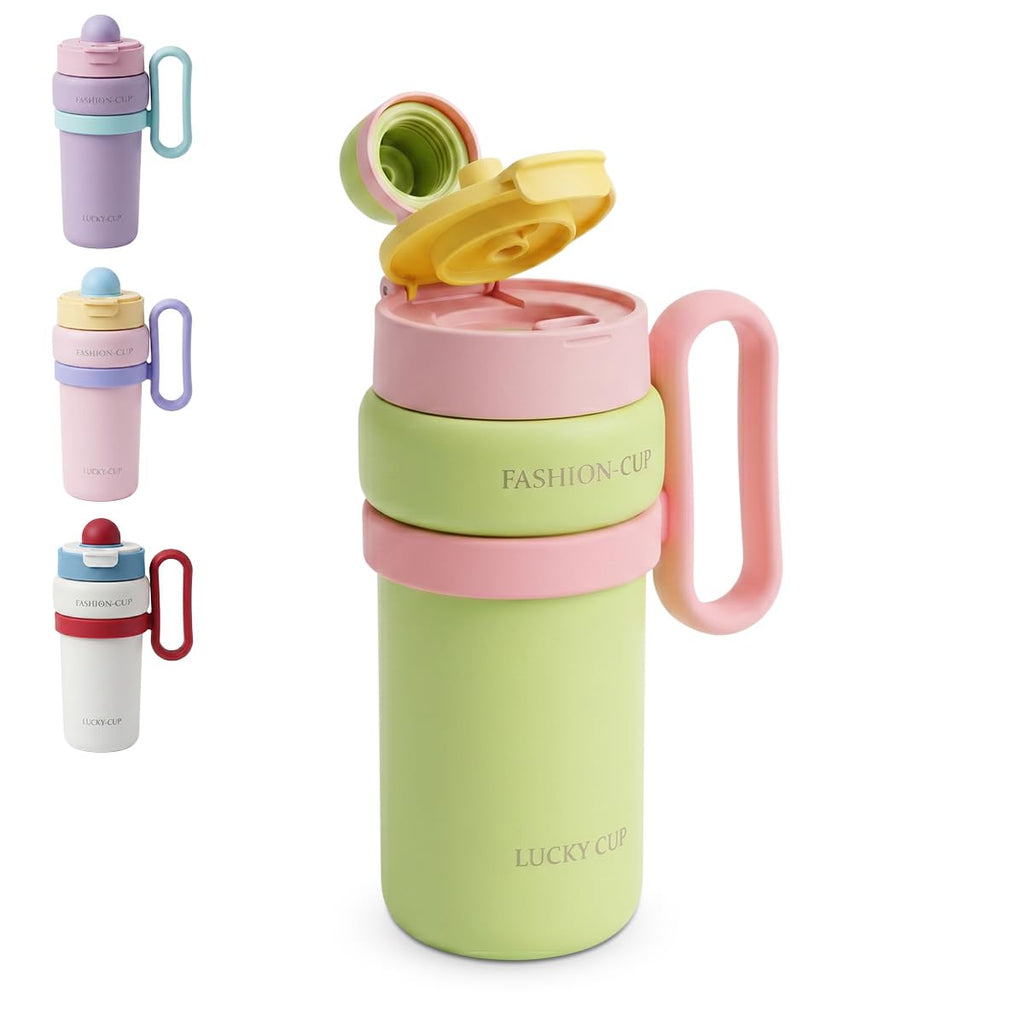 Travel Tumbler 900ml, Vacuum Insulated Stainless Steel Cup with Carry Handle and Straw Lid for Hot and Cold Drinks, Car, Office, Gym and Travel, F-1544 - image 1