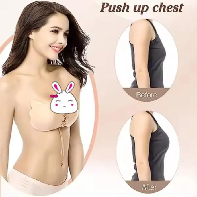 Invisible Bra for Women, Women Support Bra, Bra Push Up, Soft Bra for Women, Silicon Bra for Women, High Viscosity, Anti-Separation, Cleavage Enhancing (Black, D) - image 2