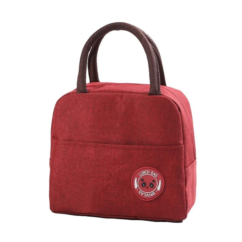 Insulated Lunch Bag, 1.5L Portable Foldable Food Storage Tote with Thermal Lining and Water-Resistant Exterior for Work, School, Travel, Beach and Picnic (Red) - image 1