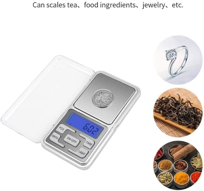 Digital Pocket Scale 200g x 0.01g, Mini Precision Jewelry Scale with LED Display and Stainless Steel Platform for Gold, Silver, Coins and Small Items, Silver - image 2