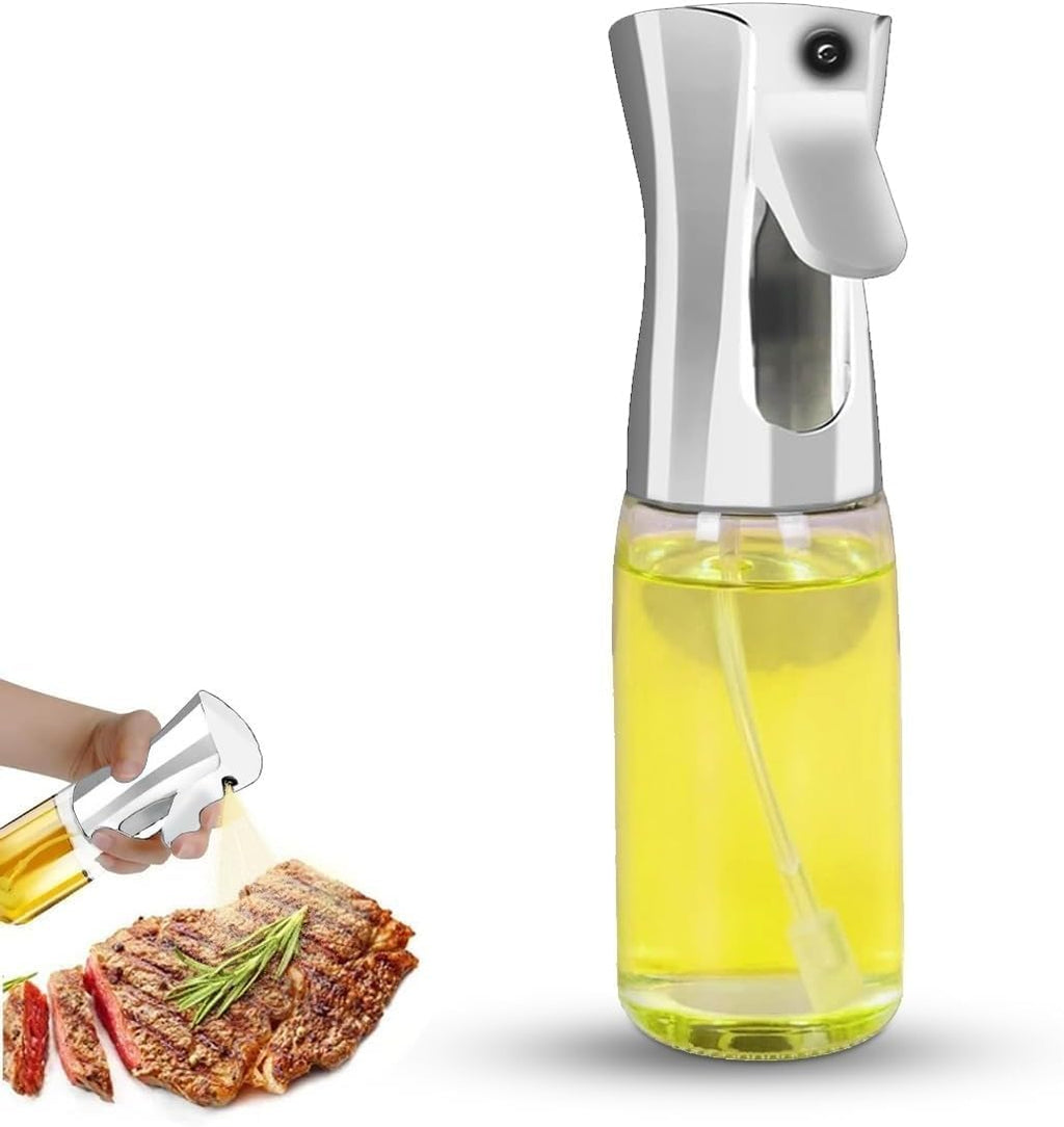 Oil Sprayer Bottle 220ml Olive Oil Dispenser for Cooking Baking BBQ Salad Air Fryer Grilling – Wide Mouth Refillable Controlled Spray Mister for Healthy Kitchen Use (White) - image 1