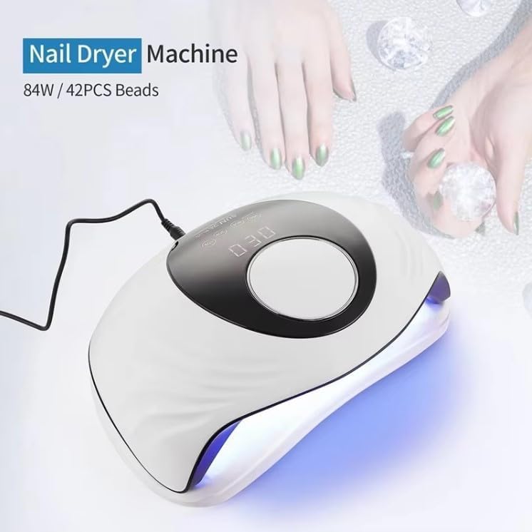 UV LED Nail Lamp 120W, Gel Nail Polish Dryer with Timer for Manicure and Pedicure, Home and Nail Salon Use, White - image 2
