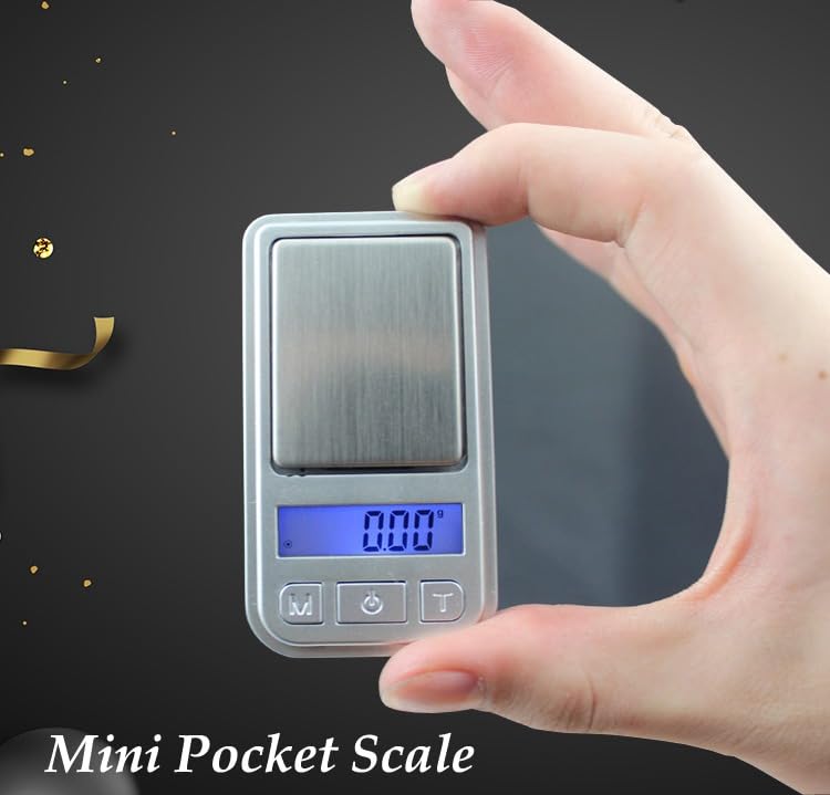 Digital Pocket Scale 200g x 0.01g, Mini Precision Jewelry Scale with LED Display and Protective Cover for Gold, Silver, Diamonds, Coins and Small Items, Black and Silver - image 5