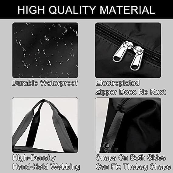 Travel Bag for Women Large Capacity Waterproof Foldable, Sports Gym Duffle with Side Pocket, Lightweight Carry-On Shoulder Bag (Black) - image 5