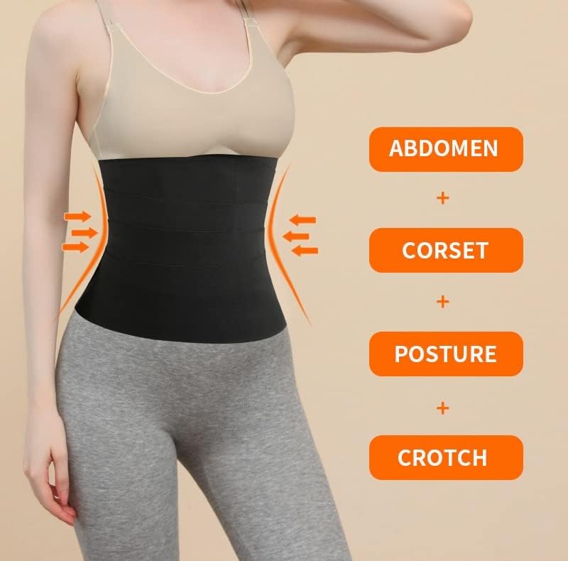 Waist Training Corset, Slim Belt For Women, Body Shaper - Belly Fat Tummy Slimming Belt, Adjustable Strap Corset, Postpartum Recovery, Weight Loss, Sweat Pioneer (Black, 4 Metre) - image 4