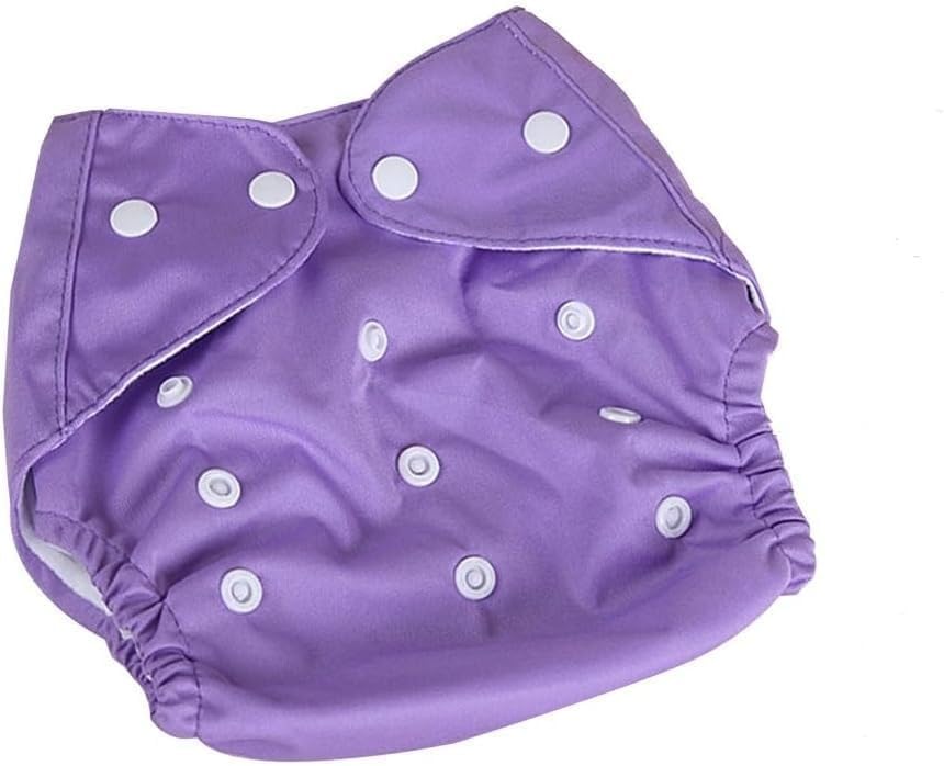 Baby Cloth Diaper Reusable Cotton Pocket Nappy Adjustable Washable Waterproof Breathable Soft Insert Friendly For Newborn Infant Toddler 0-3 Years (Purple) - image 1