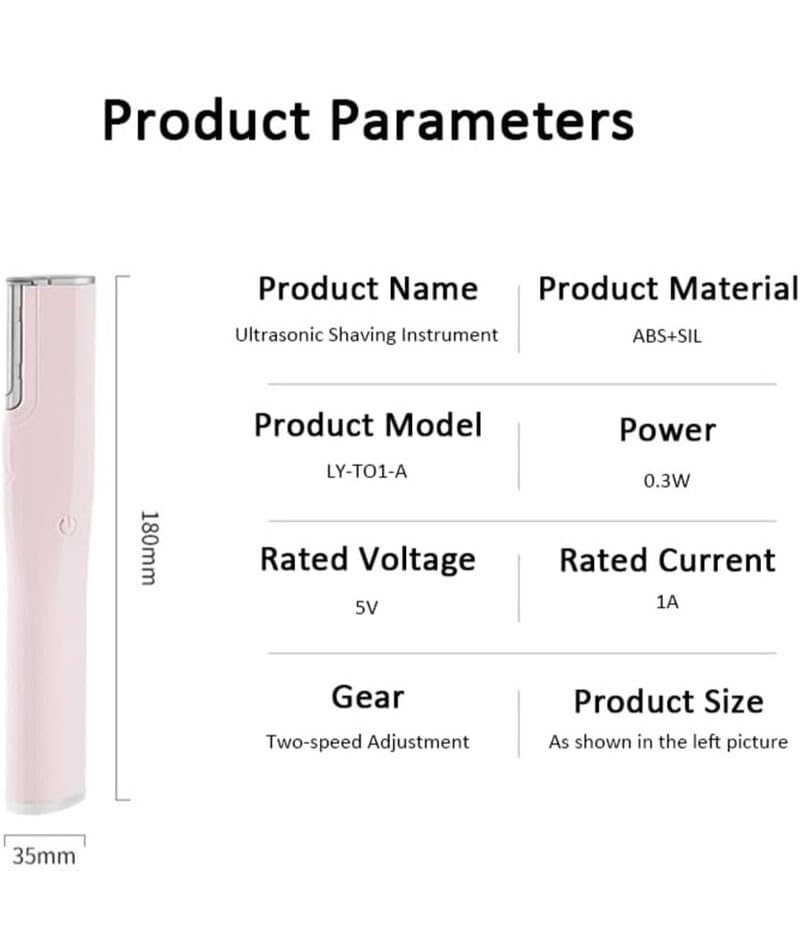 Facial Hair Remover for Women, 2-Speed Electric Face and Body Shaver for Upper Lip, Chin, Arms, Legs and Bikini Line, Portable Pink Trimmer, LY-T01-A (Pink) - image 4