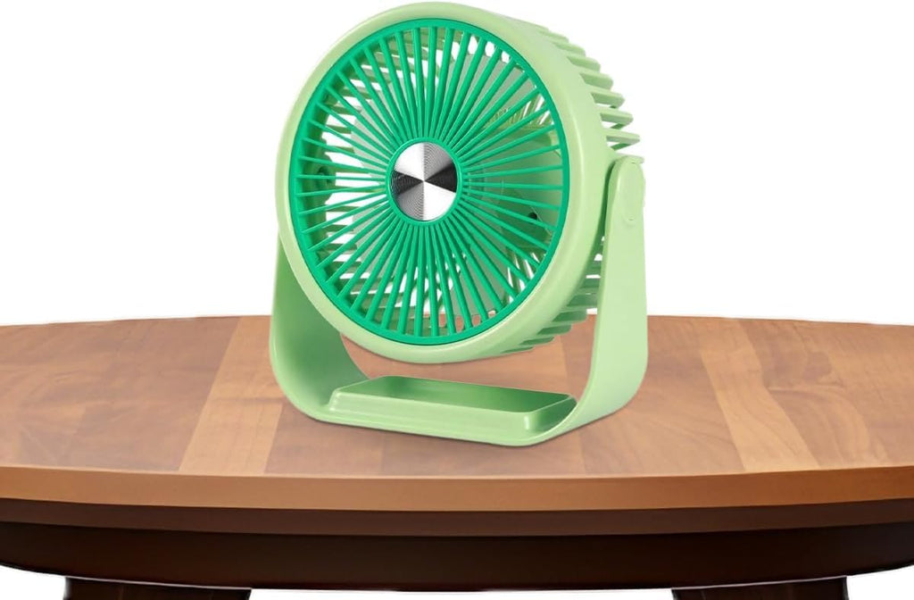 Portable Hand Fan, Mini Rechargeable USB Desk Fan with Stand, 3 Speed Settings and 5W Power for Home, Office and Travel, ZB124(Green) - image 1