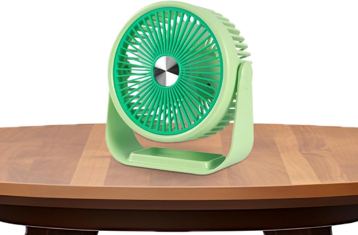 Portable Hand Fan, Mini Rechargeable USB Desk Fan with Stand, 3 Speed Settings and 5W Power for Home, Office and Travel, ZB124(Green) - image 1
